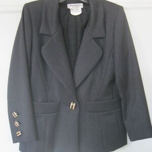 Vintage Yves Saint Laurent wool jacket, dark gray, NWOT, Sz 4